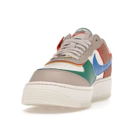 Nike Air Force 1 Low Shadow Sail Signal Blue Green Women's Sneaker - Picture 5 of 9